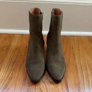 Madewell Women’s Darcy Suede Olive Ankle Boots Size 8